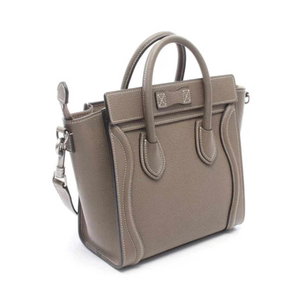 Celine Beige Leather Tote Handbag Cream Shopper Luggage Tan Cream